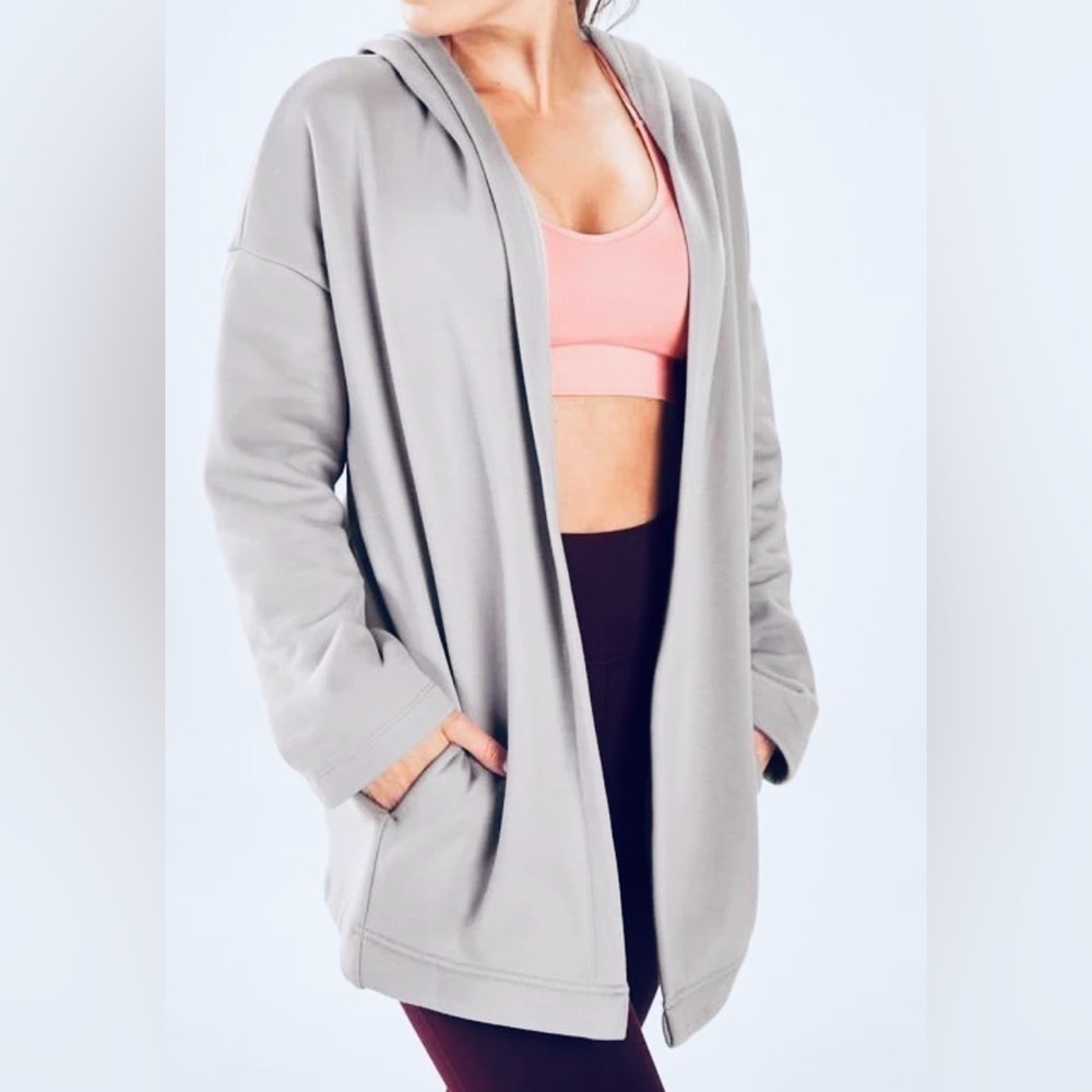 FABLETICS Vanessa Hooded Cardigan- Haze Grey/ Size Small